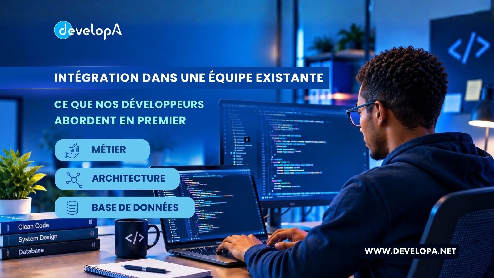 Ce que nos développeurs abordent en premier en intégrant votre équipe: métier, architecture et base de données